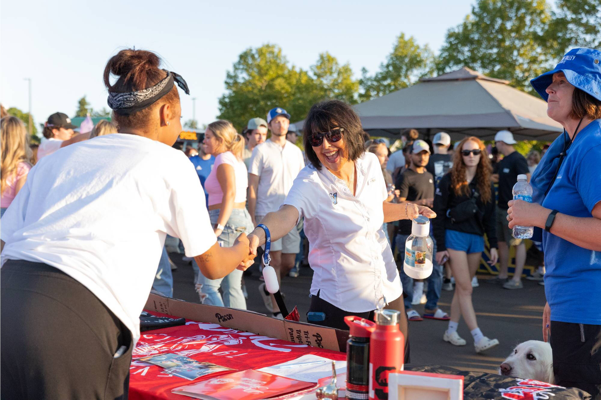 President Mantella meeting GVSU Greeks